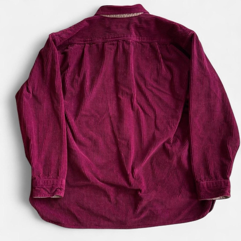 Vintage Burgundy Corduroy Shirt Jacket Claybrooke Outdoors 90s Button Up Cord - Picture 5 of 5